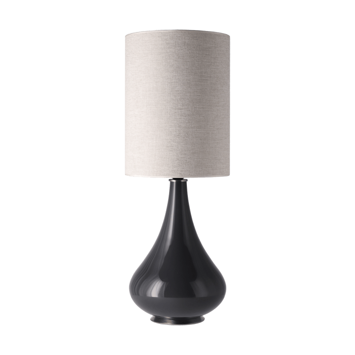 Renata-pöytävalaisin harmaalla lampunjalalla - London Beige L - Flavia Lamps