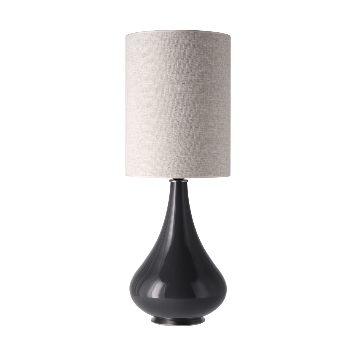 Flavia Lamps Renata-pöytävalaisin harmaalla lampunjalalla London Beige L