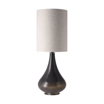 Renata-pöytävalaisin harmaalla lampunjalalla - London Beige L - Flavia Lamps