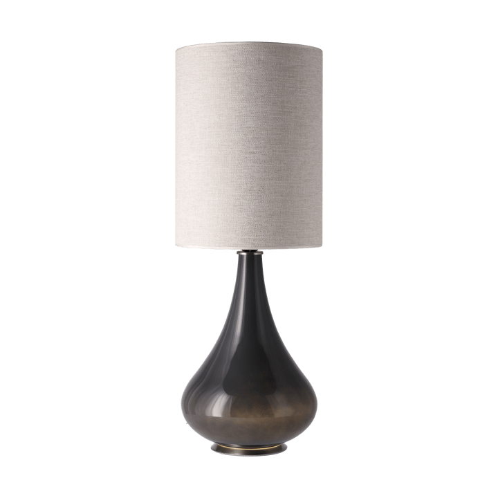 Renata-pöytävalaisin harmaalla lampunjalalla - London Beige L - Flavia Lamps