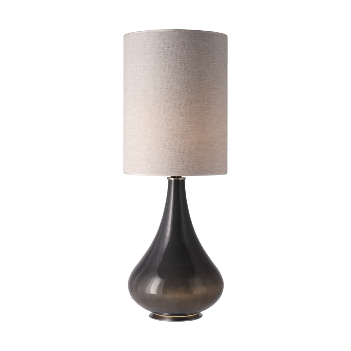 Renata-pöytävalaisin harmaalla lampunjalalla - London Beige L - Flavia Lamps