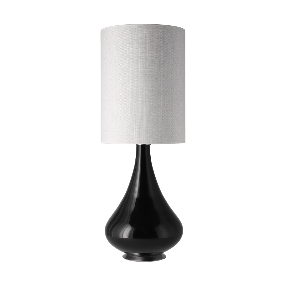 Flavia Lamps Renata-pöytävalaisin mustalla lampunjalalla Babel Beige L