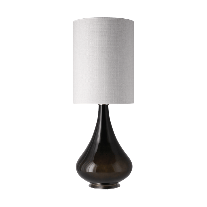 Renata-pöytävalaisin mustalla lampunjalalla - Babel Beige L - Flavia Lamps