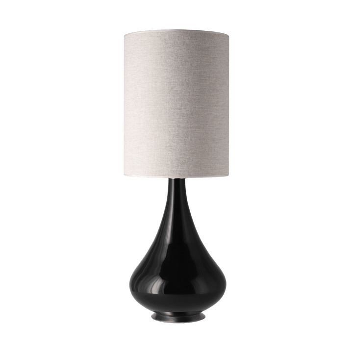 Renata-pöytävalaisin mustalla lampunjalalla - London Beige L - Flavia Lamps