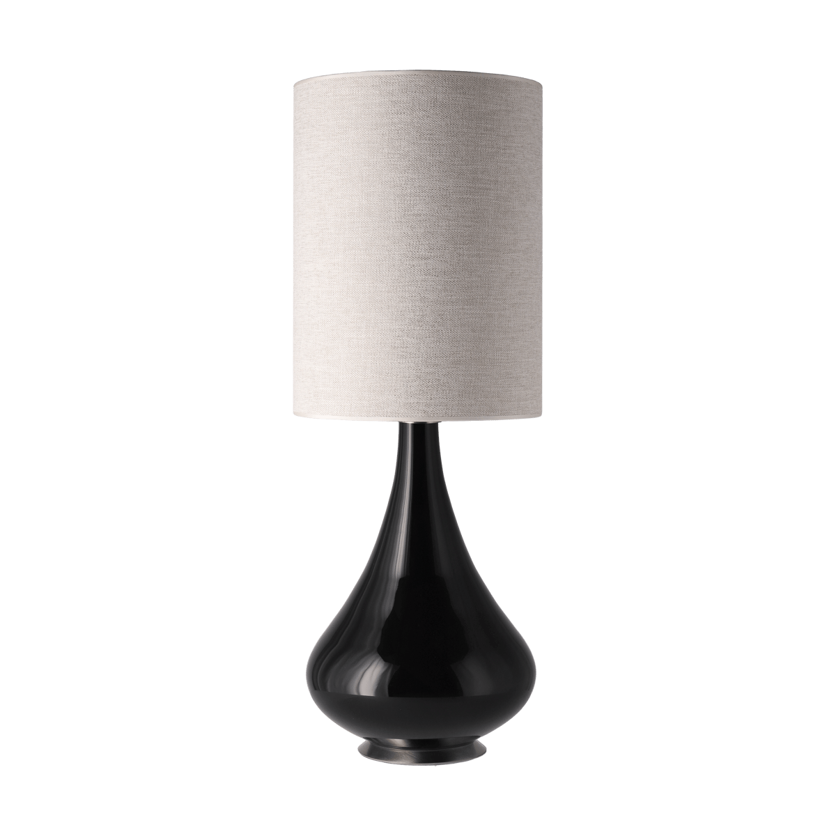 Flavia Lamps Renata-pöytävalaisin mustalla lampunjalalla London Beige L