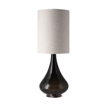 Renata-pöytävalaisin mustalla lampunjalalla - London Beige L - Flavia Lamps