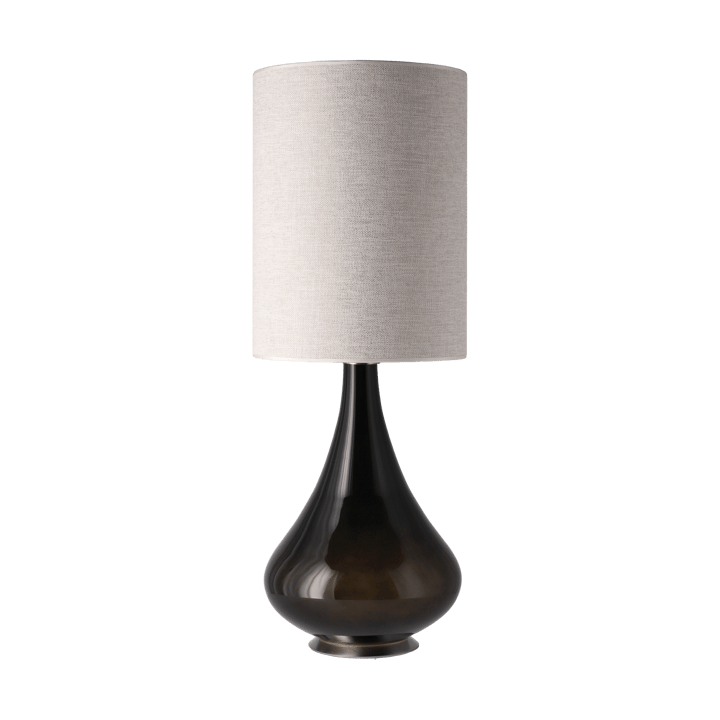 Renata-pöytävalaisin mustalla lampunjalalla - London Beige L - Flavia Lamps