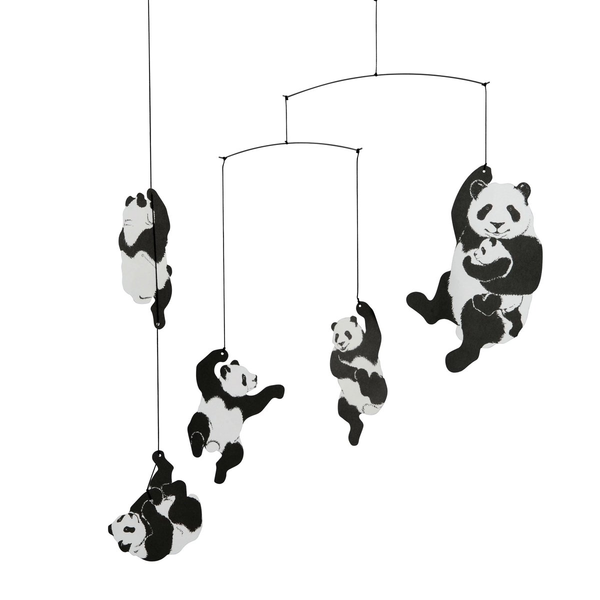 Flensted Mobiles Panda-mobile musta-valkoinen