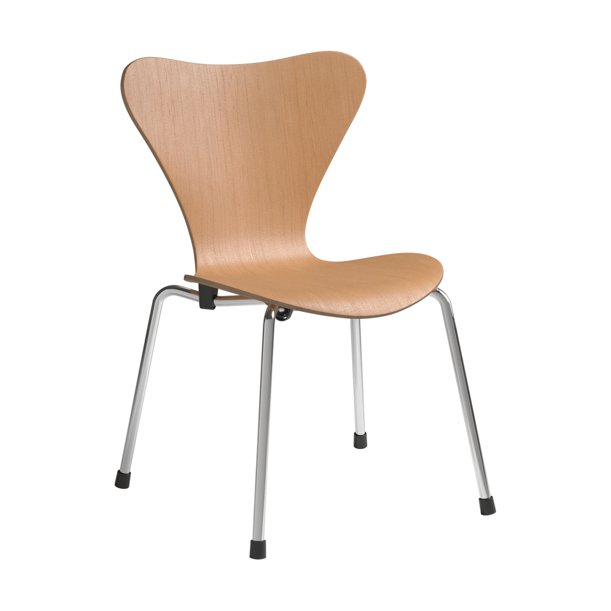 Fritz Hansen 3177 Sjuan-lastentuoli Oregon pine-kromi