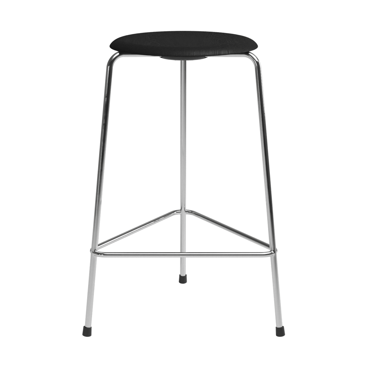 Fritz Hansen High Dot counter stool 3 jalkaa Musta saarni-kromi