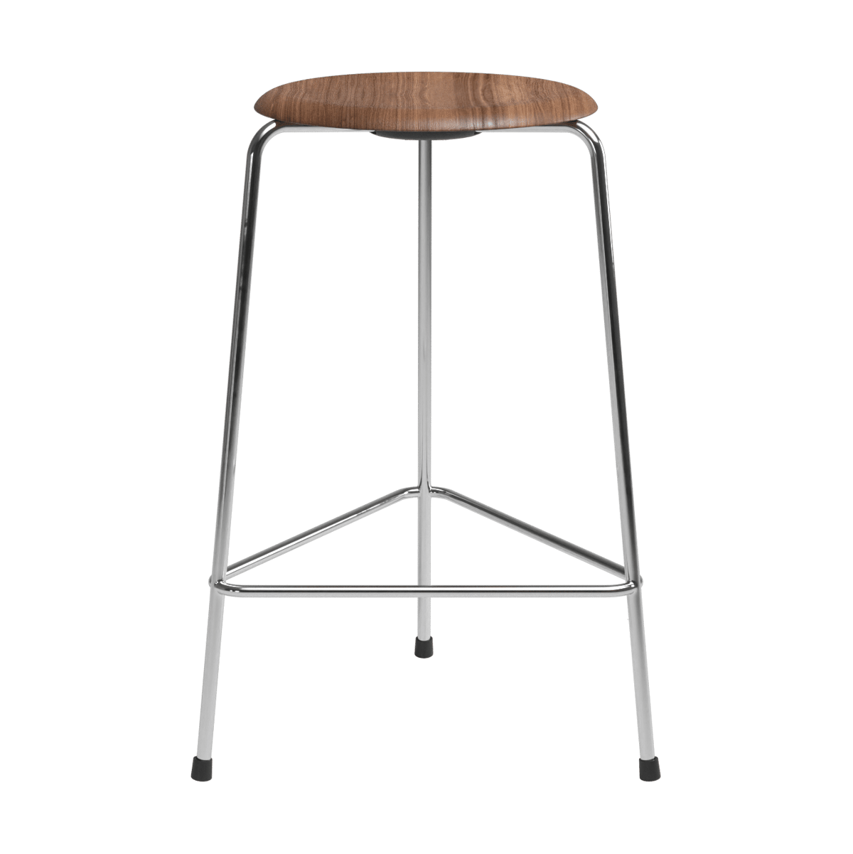 Fritz Hansen High Dot counter stool 3 jalkaa Pähkinäpuu-kromi