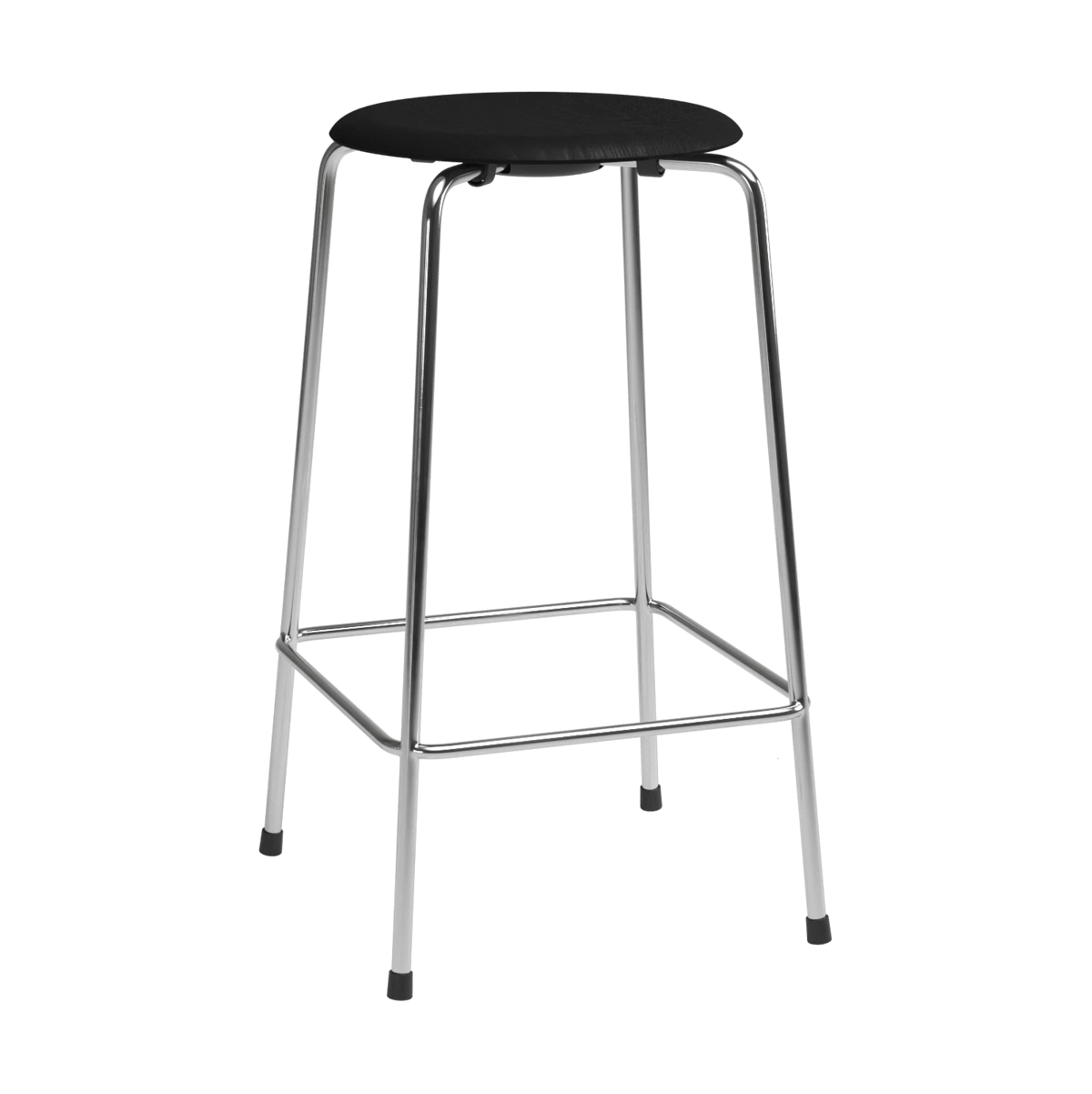 Fritz Hansen High Dot counter stool 4 jalkaa Musta saarni-kromi