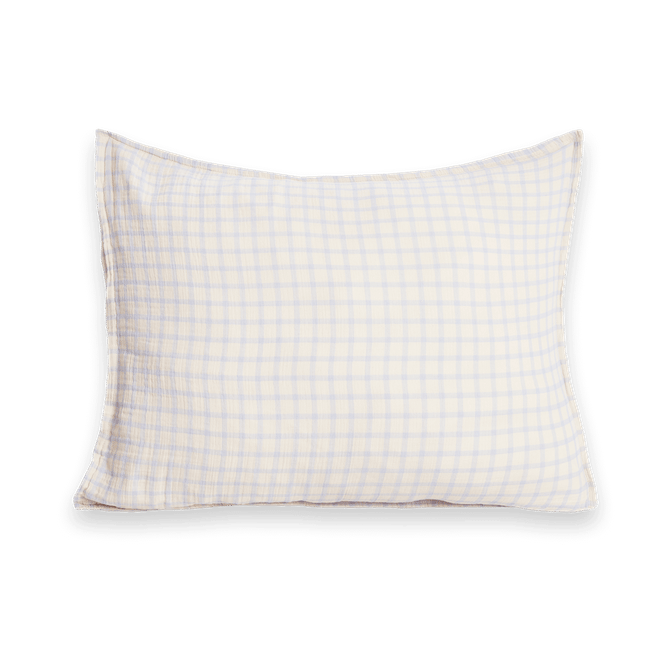 Gingham Sky Blue Muslin tyynyliina - 50x60 cm - Garbo&Friends