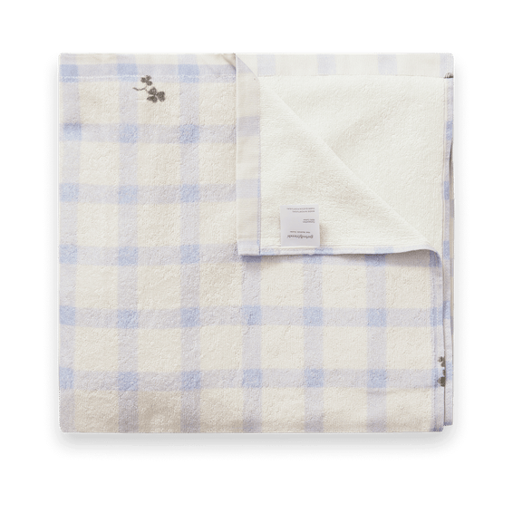 Gingham Sorrel Blue Terry kylpypyyhe - 100x150 cm - Garbo&Friends