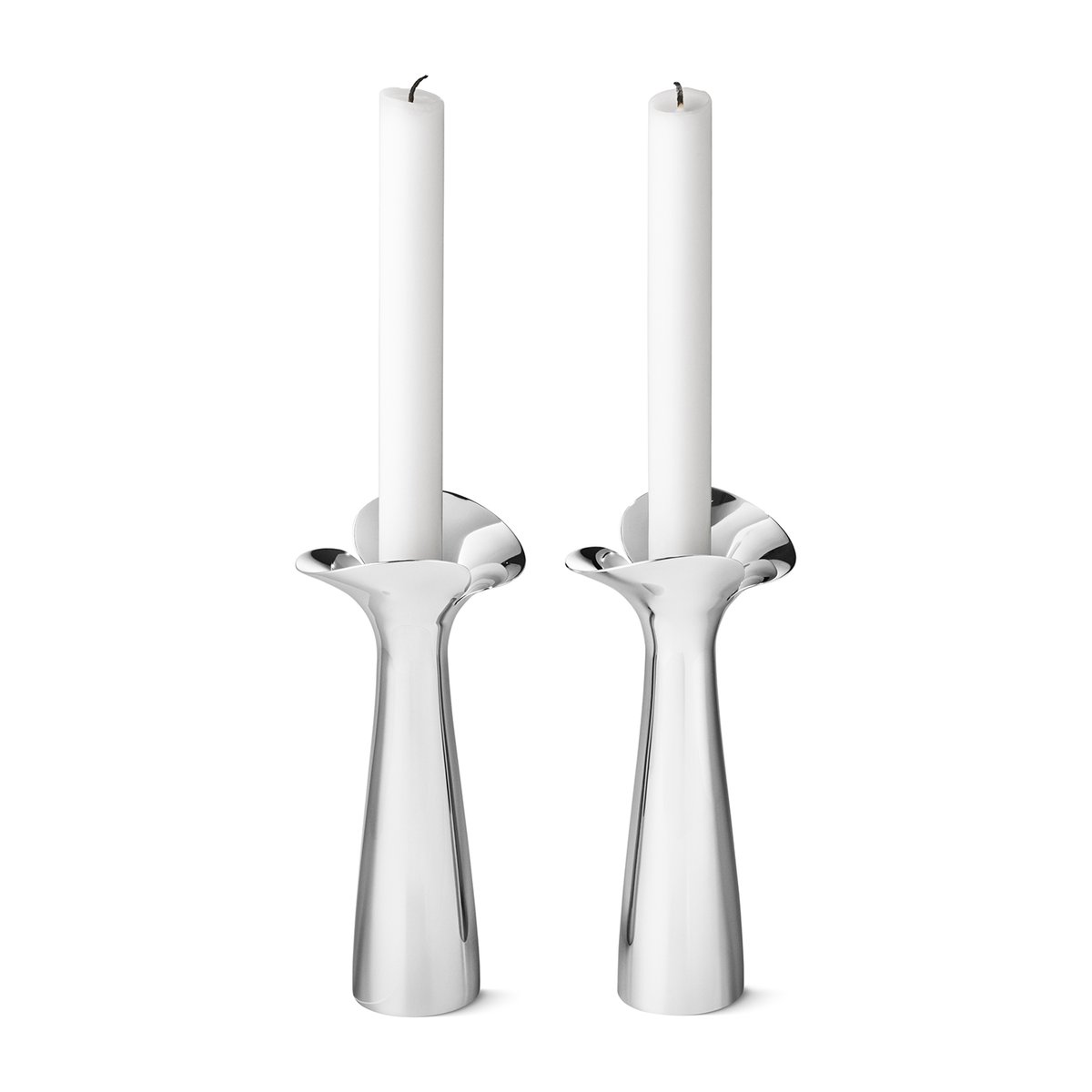 Georg Jensen Bloom Botanica kynttilänjalka 2-pakkaus Ruostumaton teräs