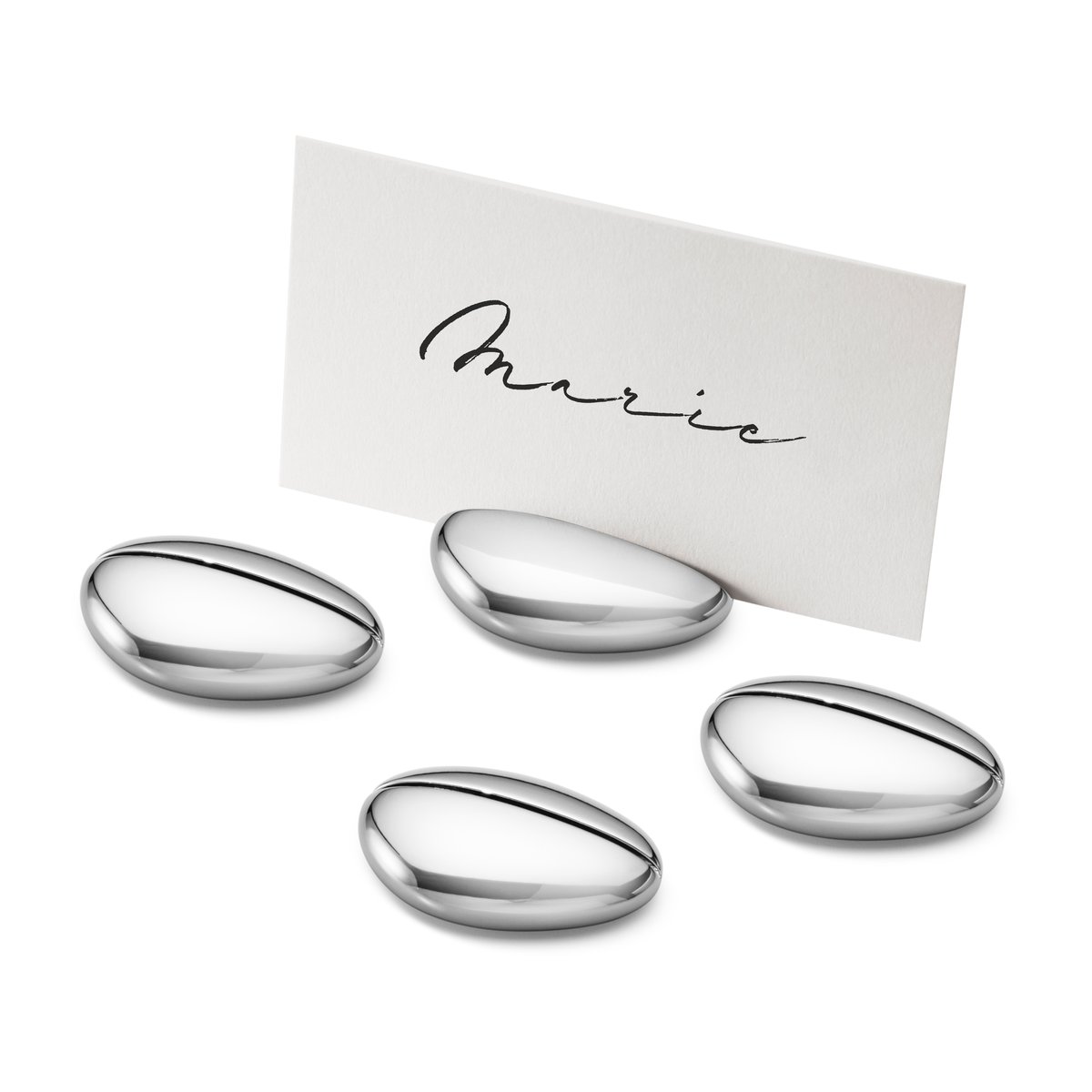 Georg Jensen Sky paikkakorttien pidike 4-pack inkl 24 kort Ruostumaton teräs