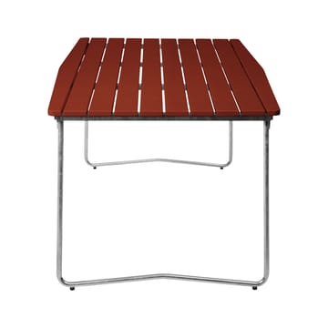 B31 170 ruokapöytä - Dark red lacquered oak-galvanized base - Grythyttan Stålmöbler