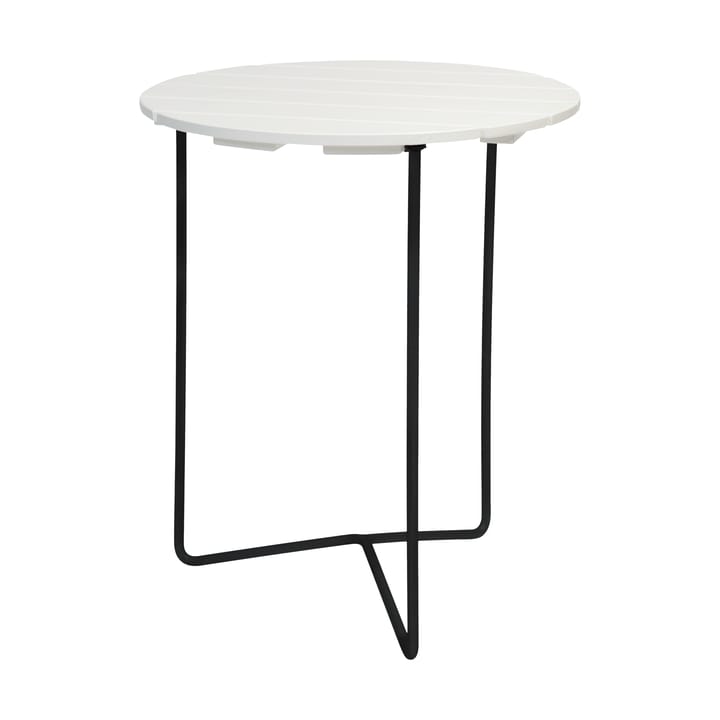 Table 6B pöytä Ø60 cm - White lacquered oak-black base - Grythyttan Stålmöbler