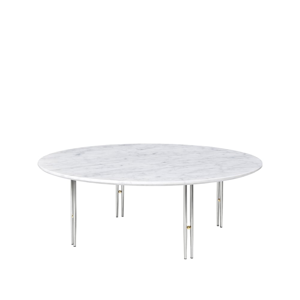 Gubi IOI sohvapöytä White carrara marble-ø 110-kromi