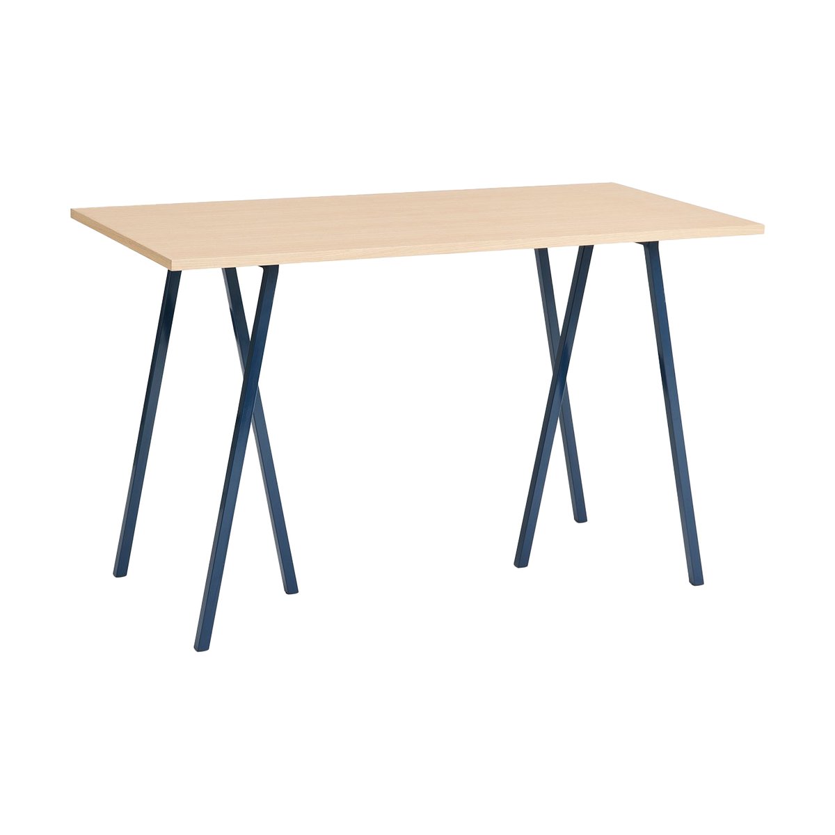 HAY Loop Stand incl. support baaripöytä 77,5×160 cm Deep blue-clear lacq. oak