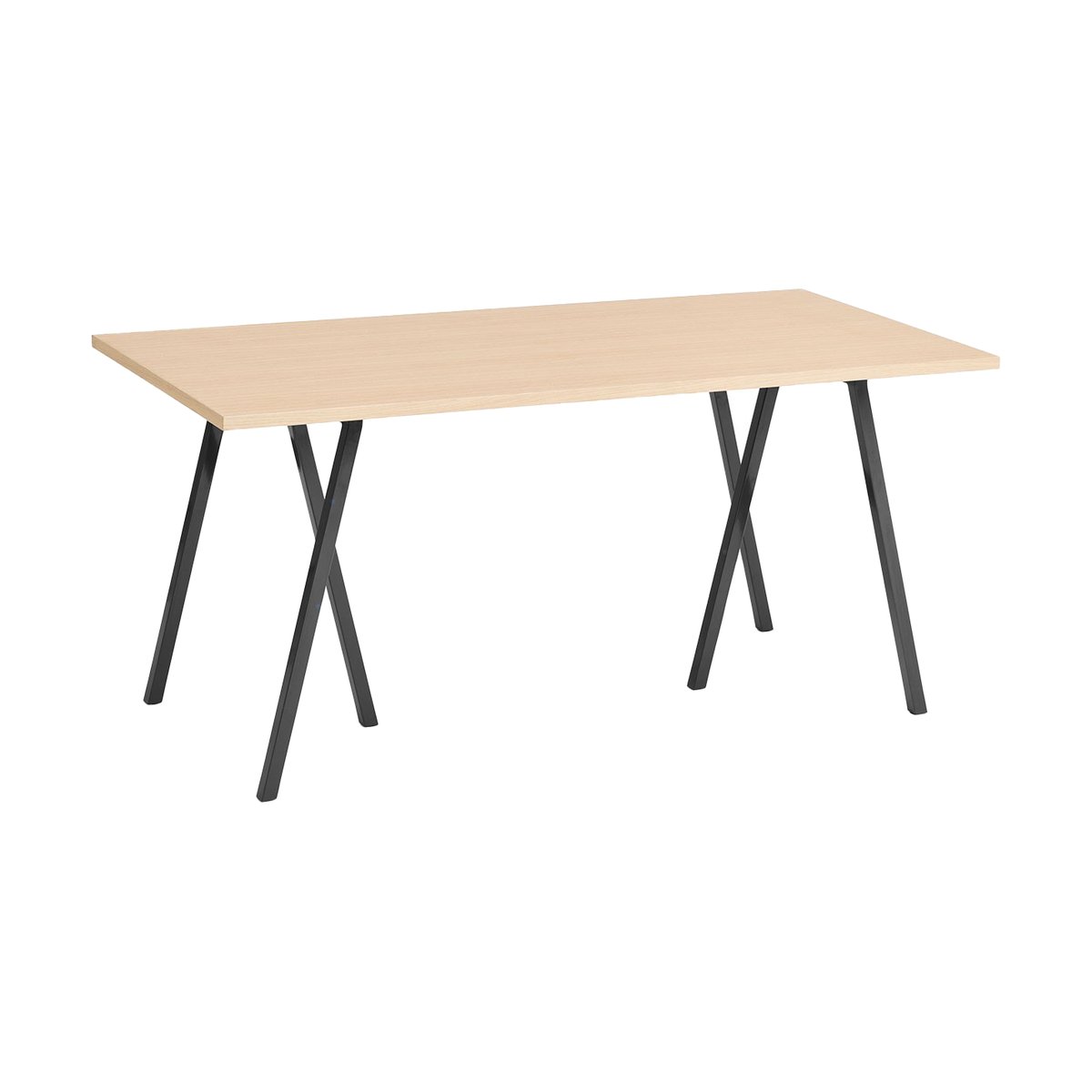 HAY Loop Stand incl. support ruokapöytä 77,5×160 cm Black-clear lacq. oak