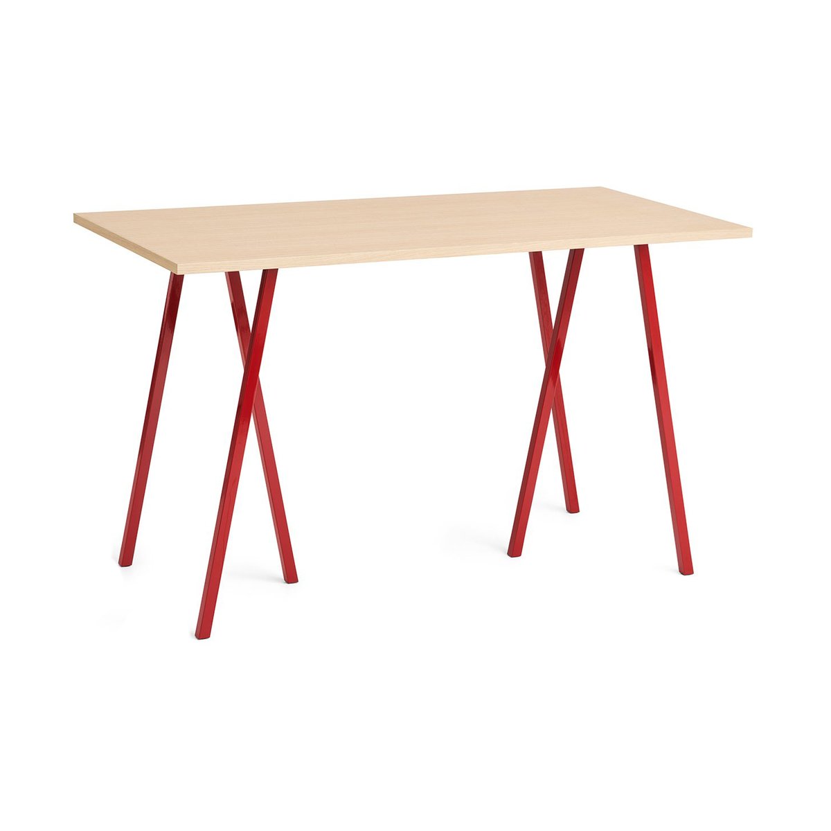 HAY Loop Stand incl. support ruokapöytä 77,5×160 cm Maroon red-clear lacq. oak