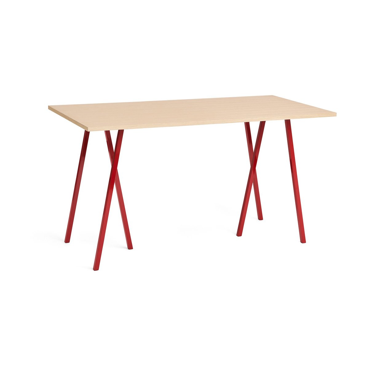 HAY Loop Stand incl. support ruokapöytä 87,5×180 cm Maroon red-clear lacq. oak