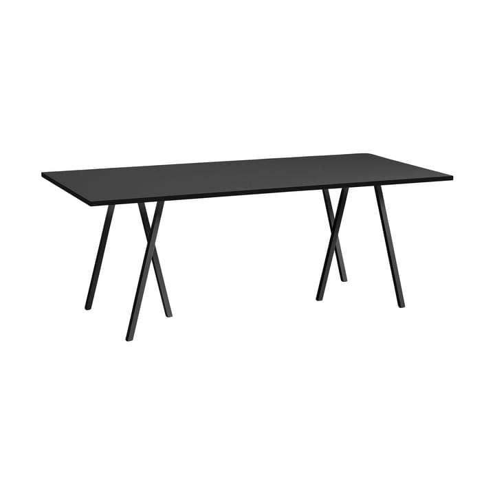 Loop Stand incl. support ruokapöytä 92,5x200 cm - Black-black linoleum-black ash - HAY