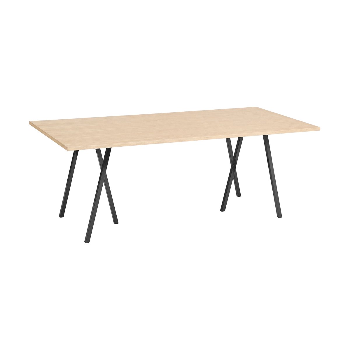 HAY Loop Stand incl. support ruokapöytä 92,5×200 cm Black-clear lacq. oak