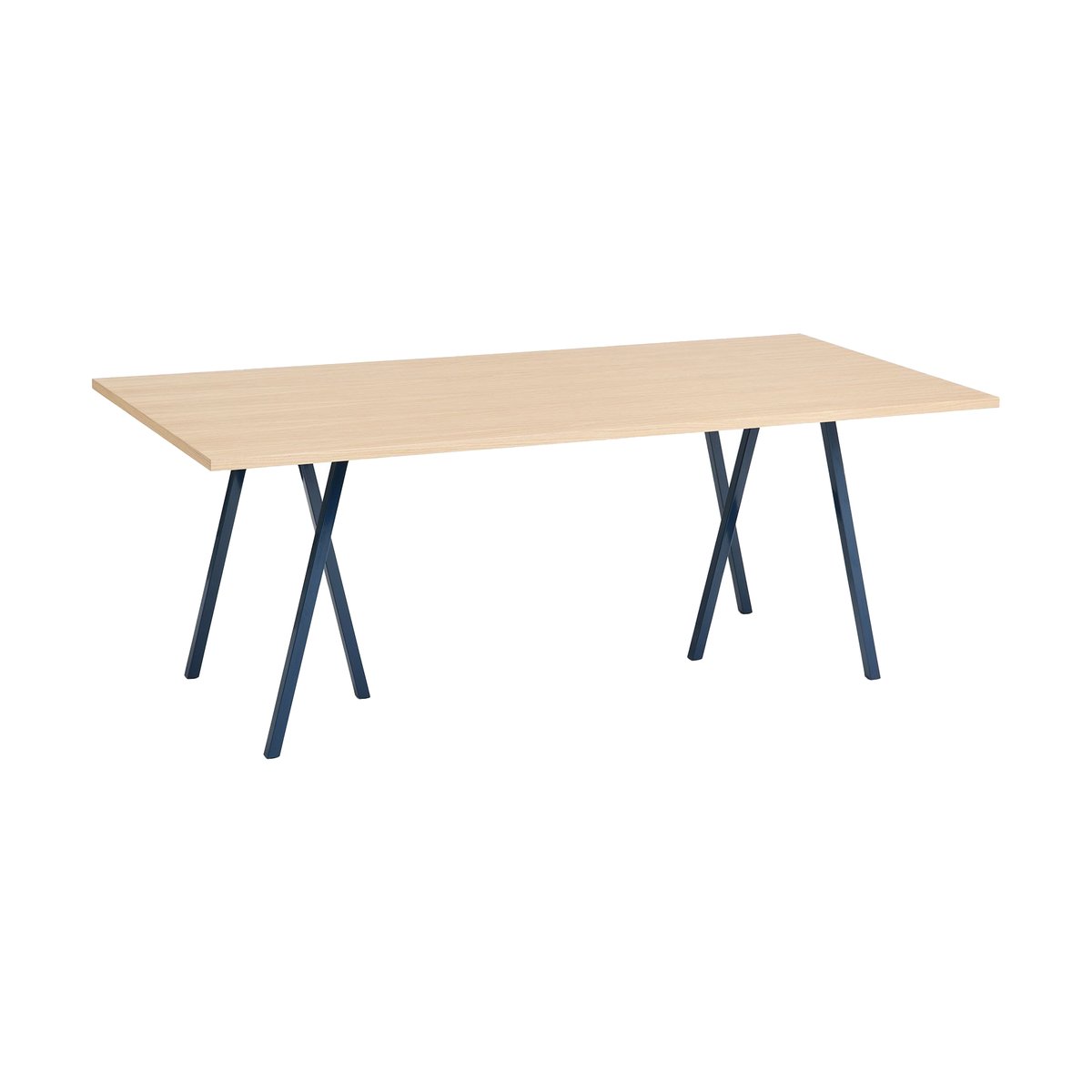 HAY Loop Stand incl. support ruokapöytä 92,5×200 cm Deep blue-clear lacq. oak