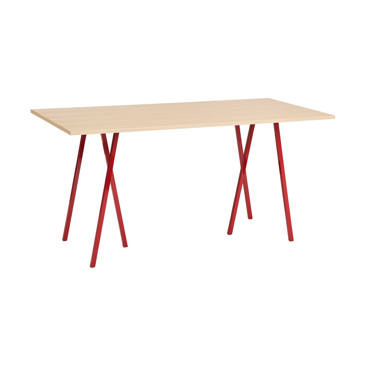 HAY Loop Stand incl. support ruokapöytä 92,5×200 cm Maroon red-clear lacq. oak