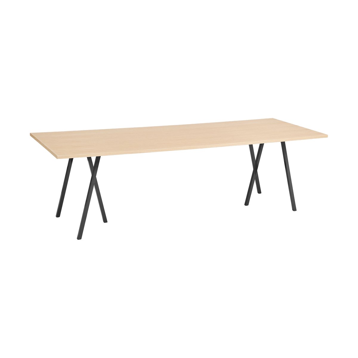 HAY Loop Stand incl. support ruokapöytä 92,5×250 cm Black-clear lacq. oak