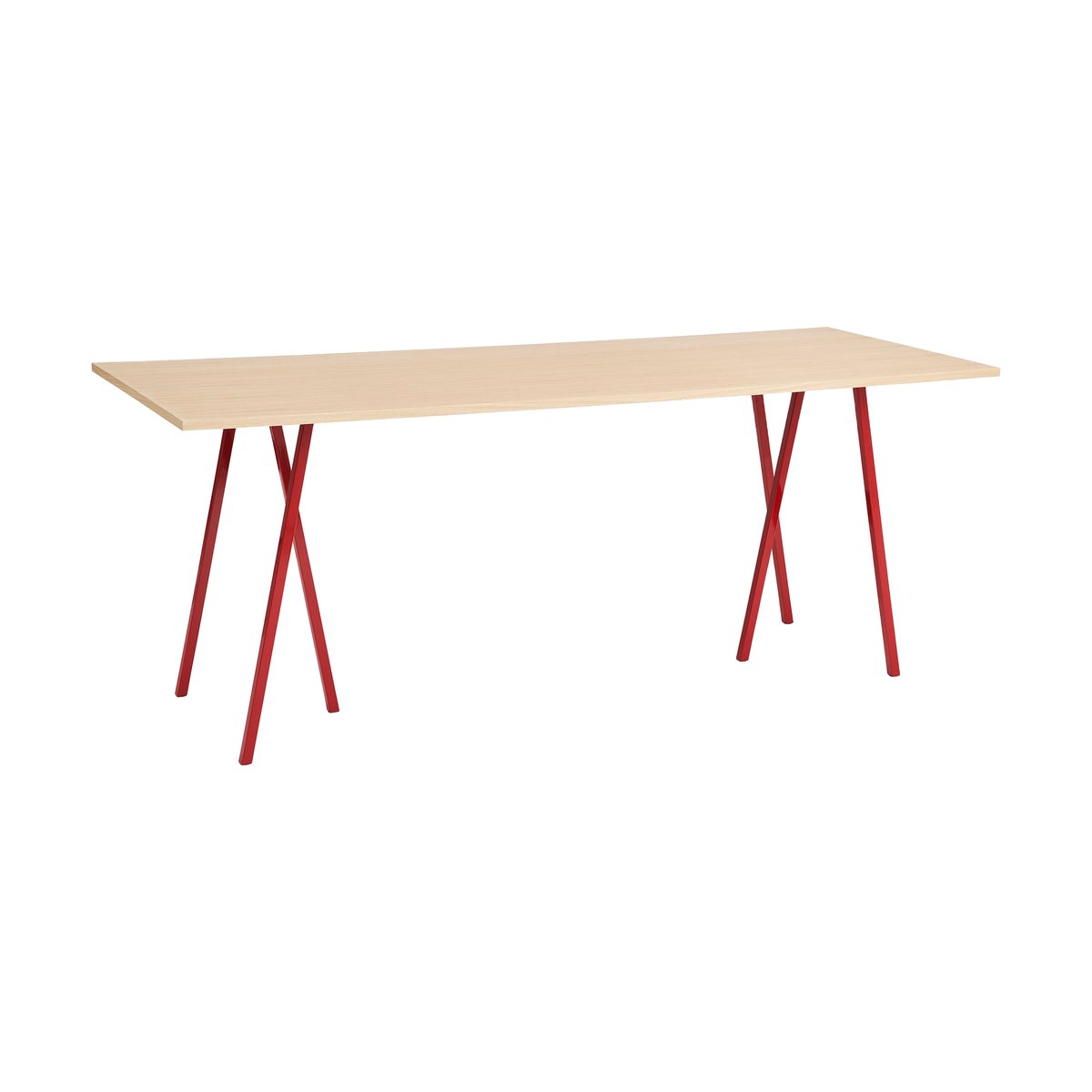 HAY Loop Stand incl. support ruokapöytä 92,5×250 cm Maroon red-clear lacq. oak