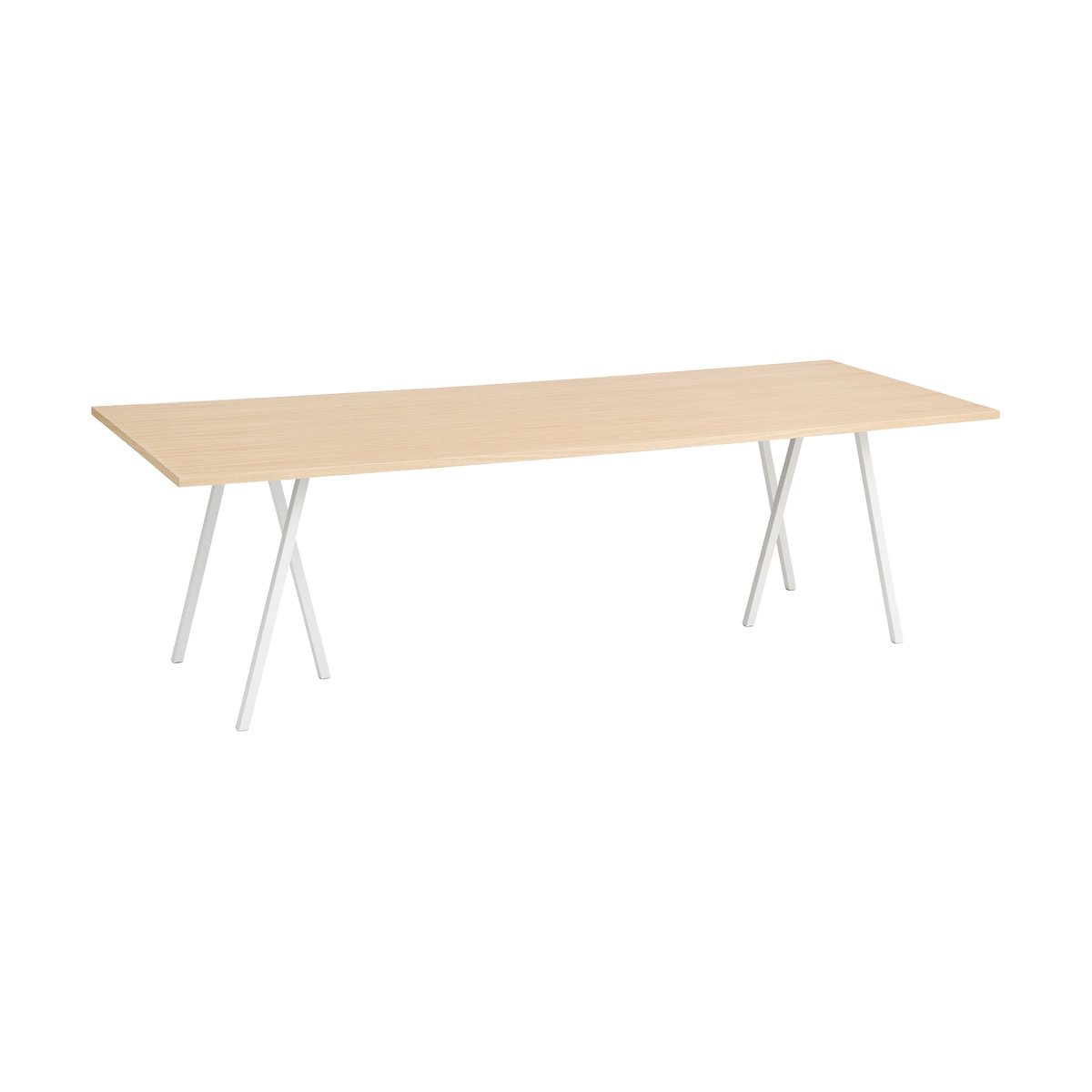 HAY Loop Stand incl. support ruokapöytä 92,5×250 cm White-clear lacq. oak