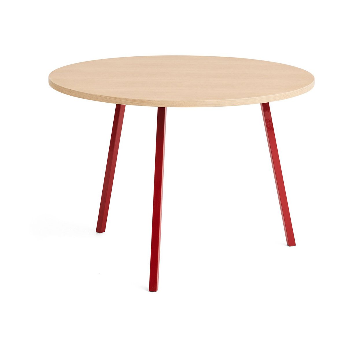 HAY Loop Stand ruokapöytä Ø105 cm Maroon red-clear lacq. oak