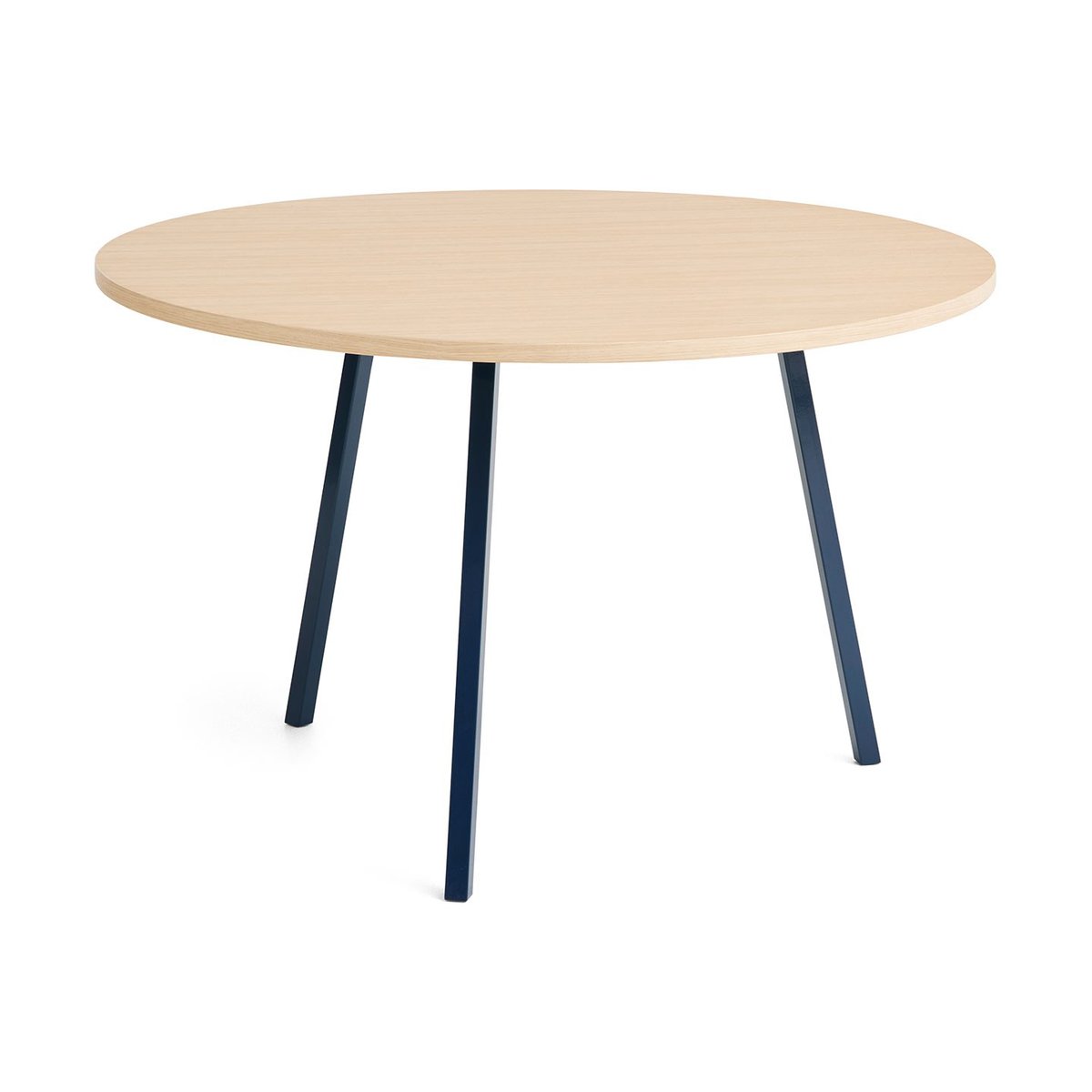 HAY Loop Stand ruokapöytä Ø120 cm Deep blue-clear lacq. oak