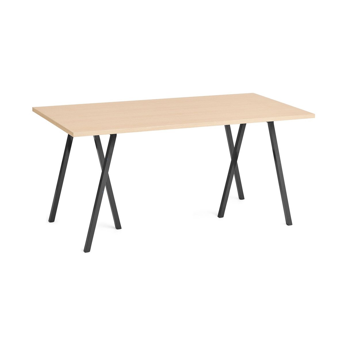 HAY Loop Stand ruokapöytä 77,5×160 cm Black-black linoleum-lacq. oak