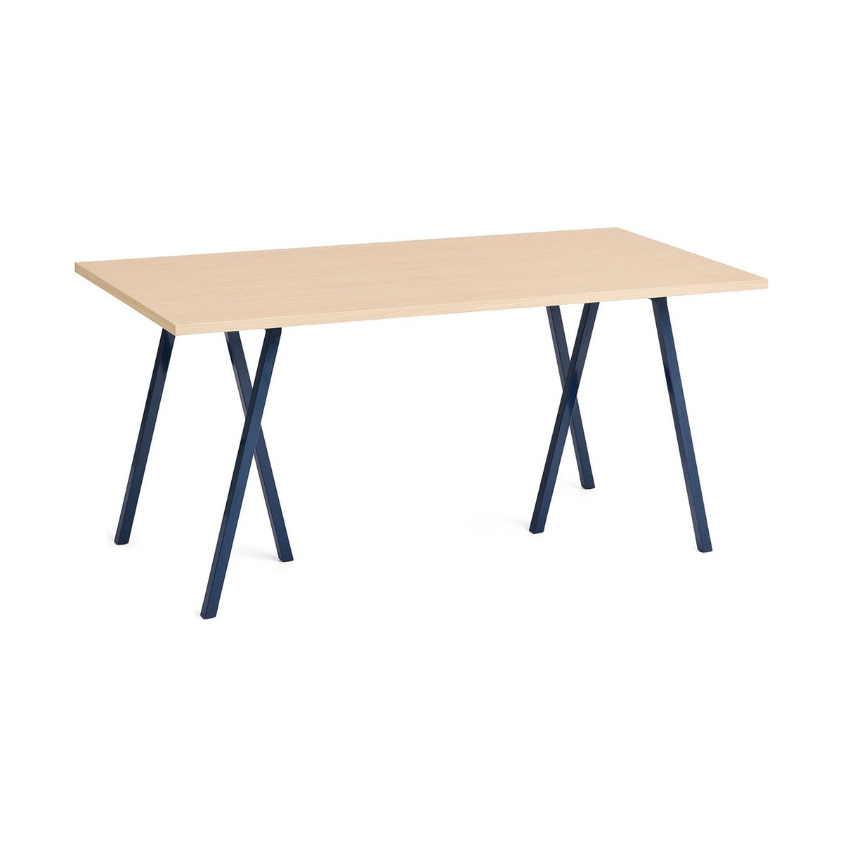 HAY Loop Stand ruokapöytä 77,5×160 cm Deep blue-clear lacq. oak