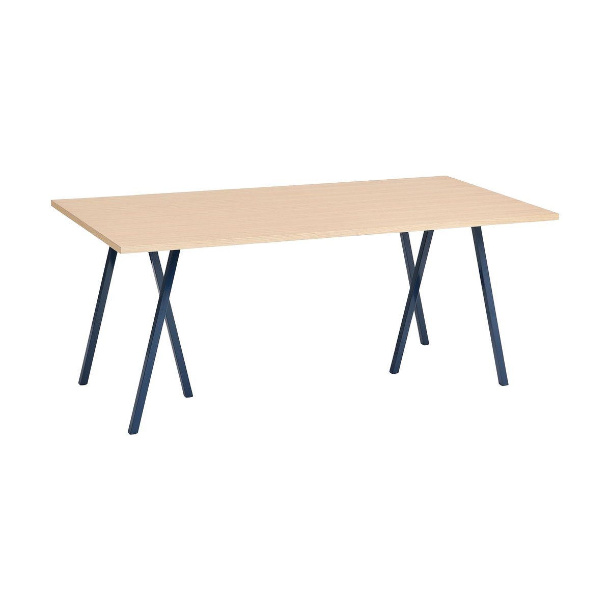 HAY Loop Stand ruokapöytä 87,5×180 cm Deep blue-clear lacq. oak