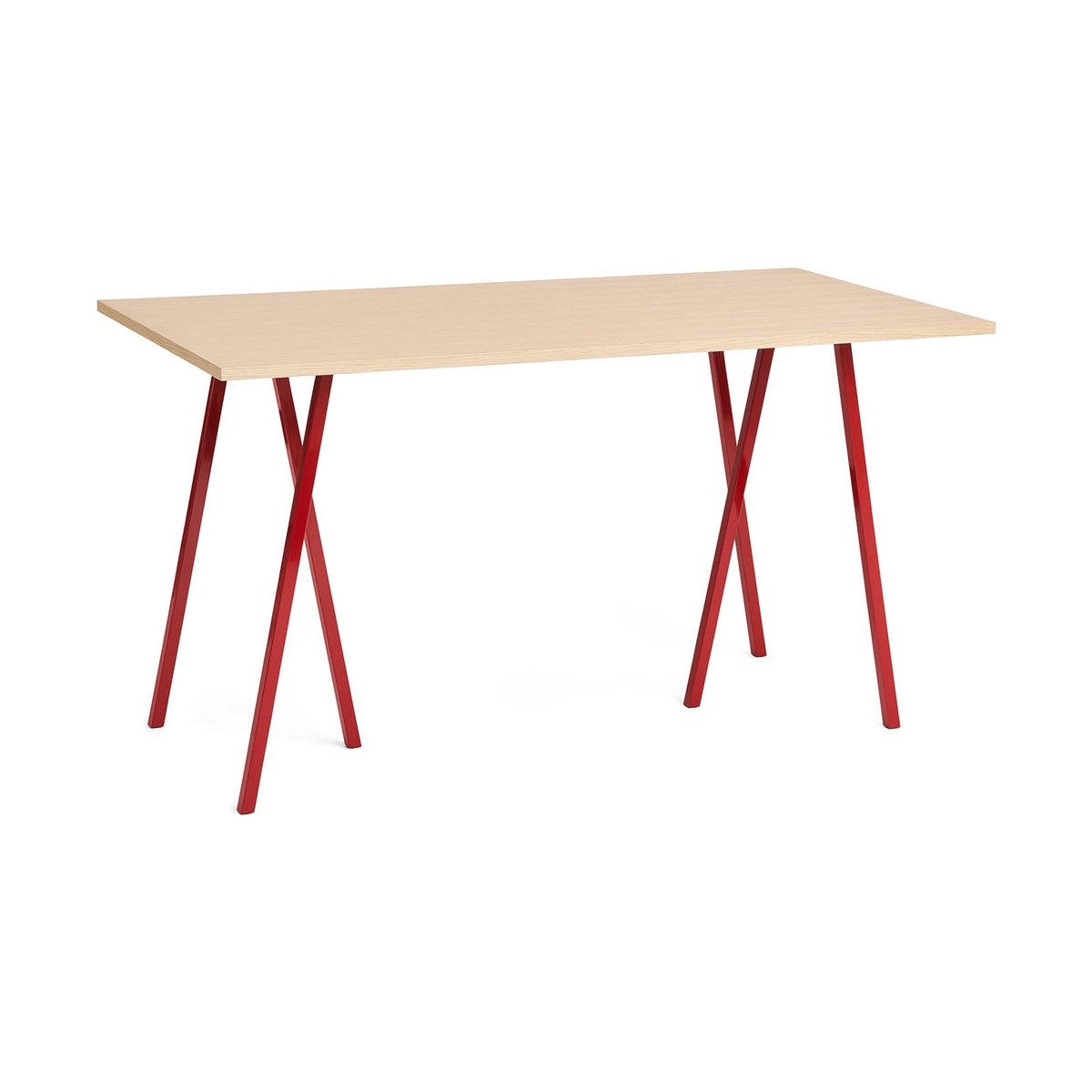 HAY Loop Stand ruokapöytä 87,5×180 cm Maroon red-clear lacq. oak