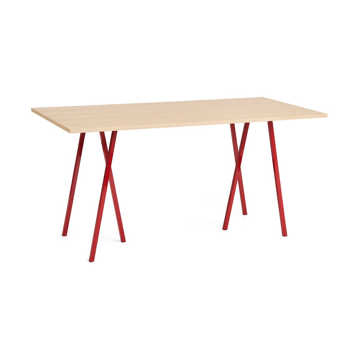 HAY Loop Stand ruokapöytä 92,5×200 cm Maroon red-clear lacq. oak