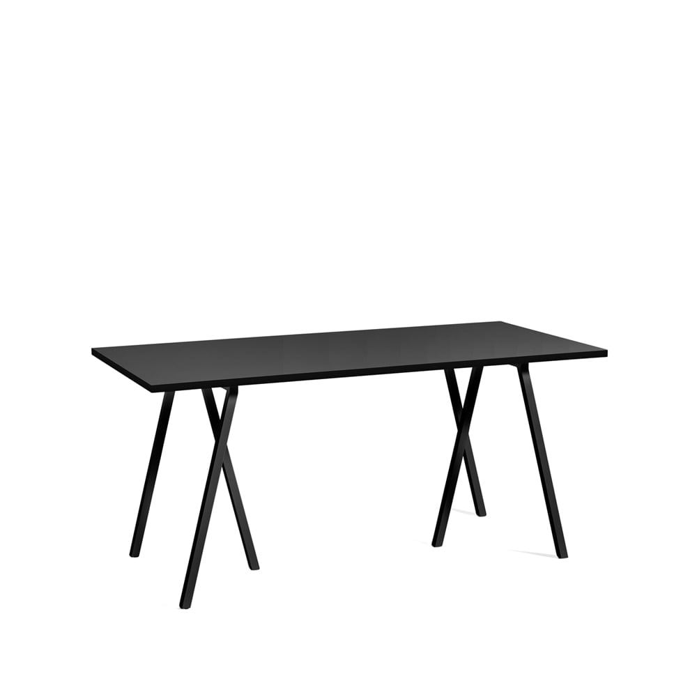 HAY Loop Stand ruokapöytä Black linoleum-black 160 cm