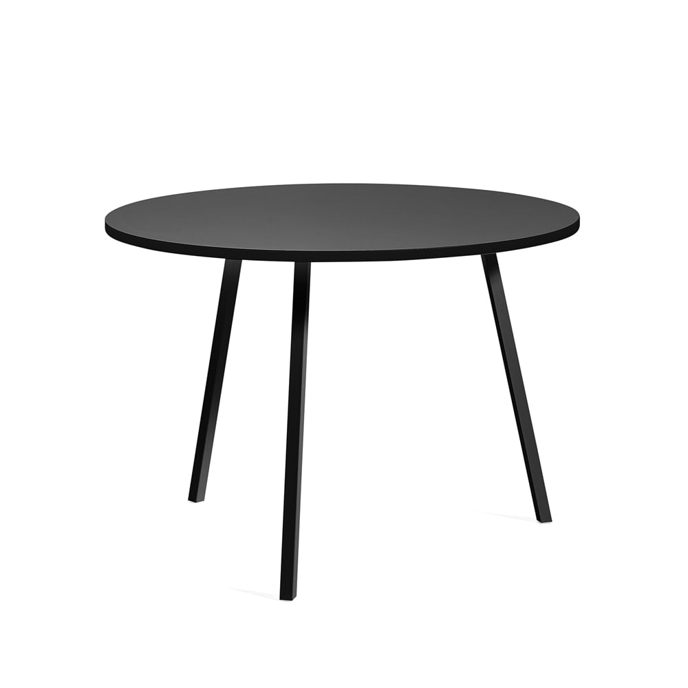 HAY Loop Stand ruokapöytä pyöreä Black linoleum-black Ø105 cm