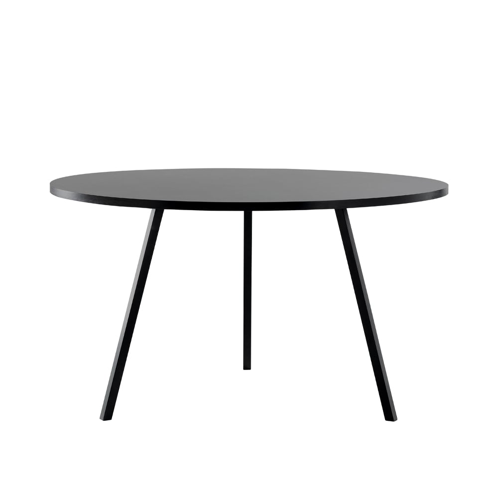 HAY Loop Stand ruokapöytä pyöreä Black linoleum-black Ø120 cm