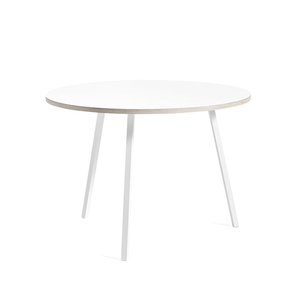 HAY Loop Stand ruokapöytä pyöreä White laminate-white Ø105 cm