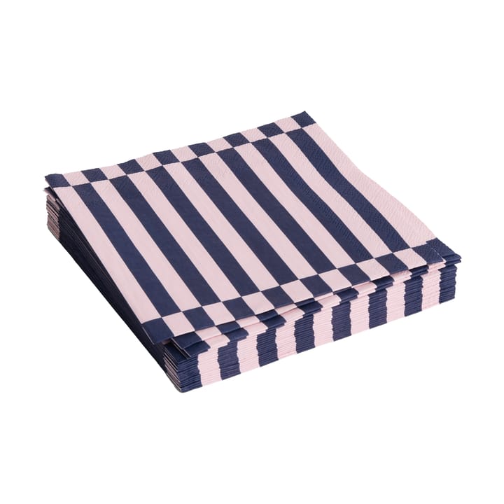 Pattern Dinner Stripe servietti 40x40 cm 20-pakkaus - Light pink-dark blue pillar - HAY