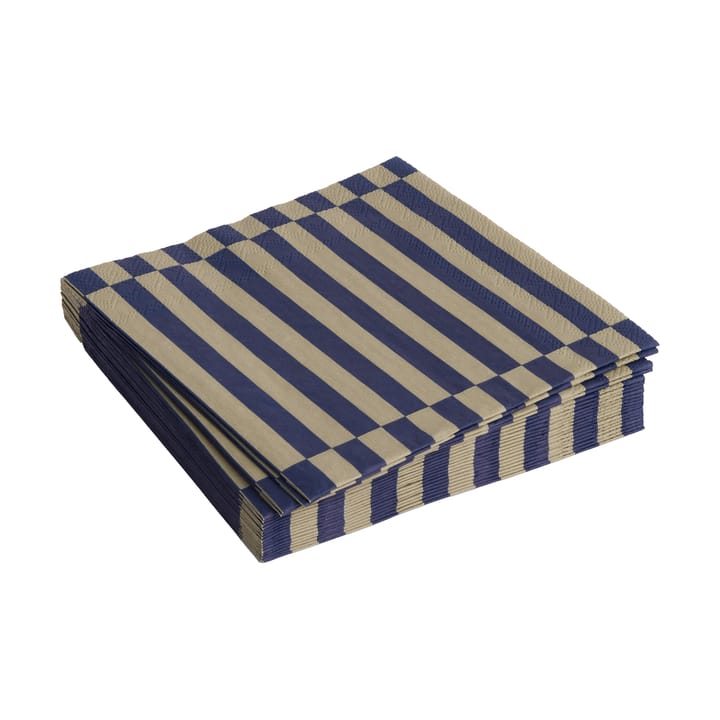 Pattern Lunch Stripe servietti 33x33 cm 20-pakkaus - Dark blue-dark sand pillar - HAY