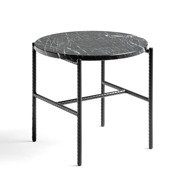 Rebar sivupöytä Ø45 cm - Black marble-black - HAY