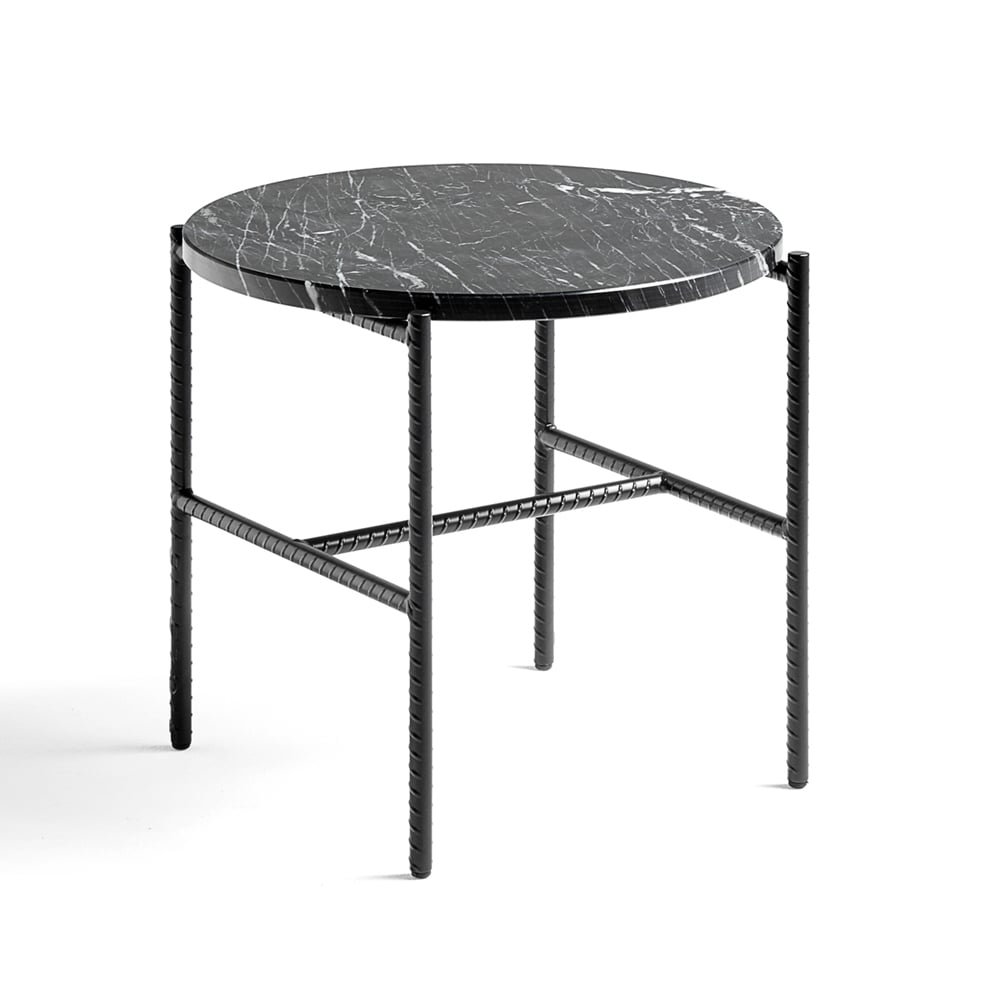 HAY Rebar sivupöytä Ø45 cm Black marble-black