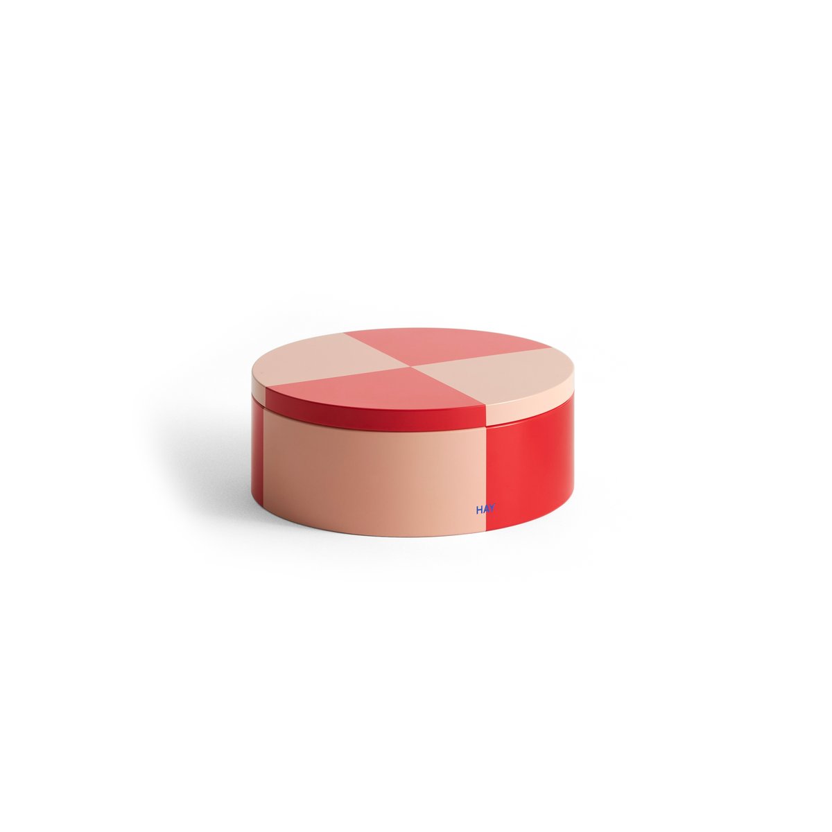 HAY Tin Container säilytyspurkki Round red-soft pink